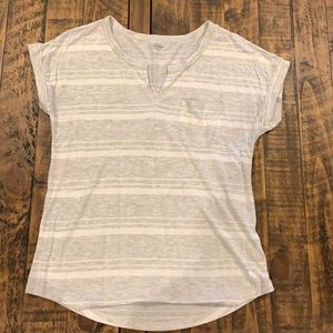 Striped cap sleeve tee